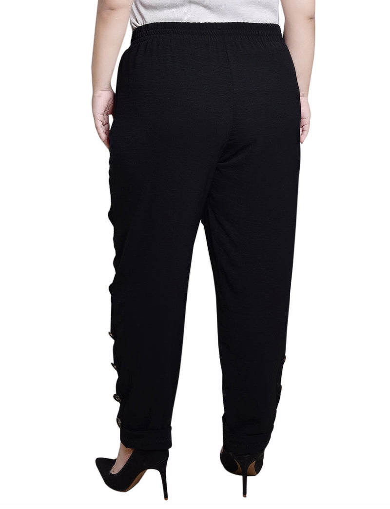 Plus Size Cuffed Long Pants