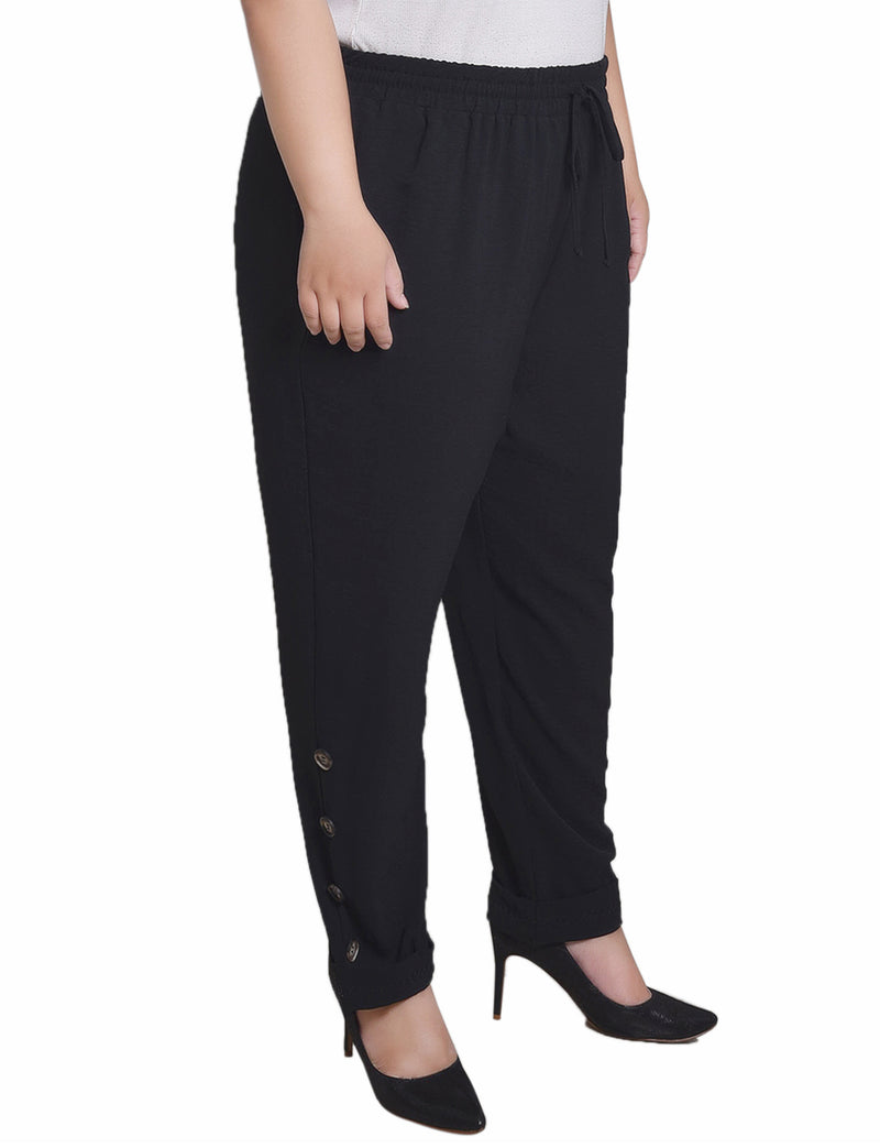 Plus Size Cuffed Long Pants