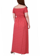 Plus Size Smocked Bodice Maxi Dress