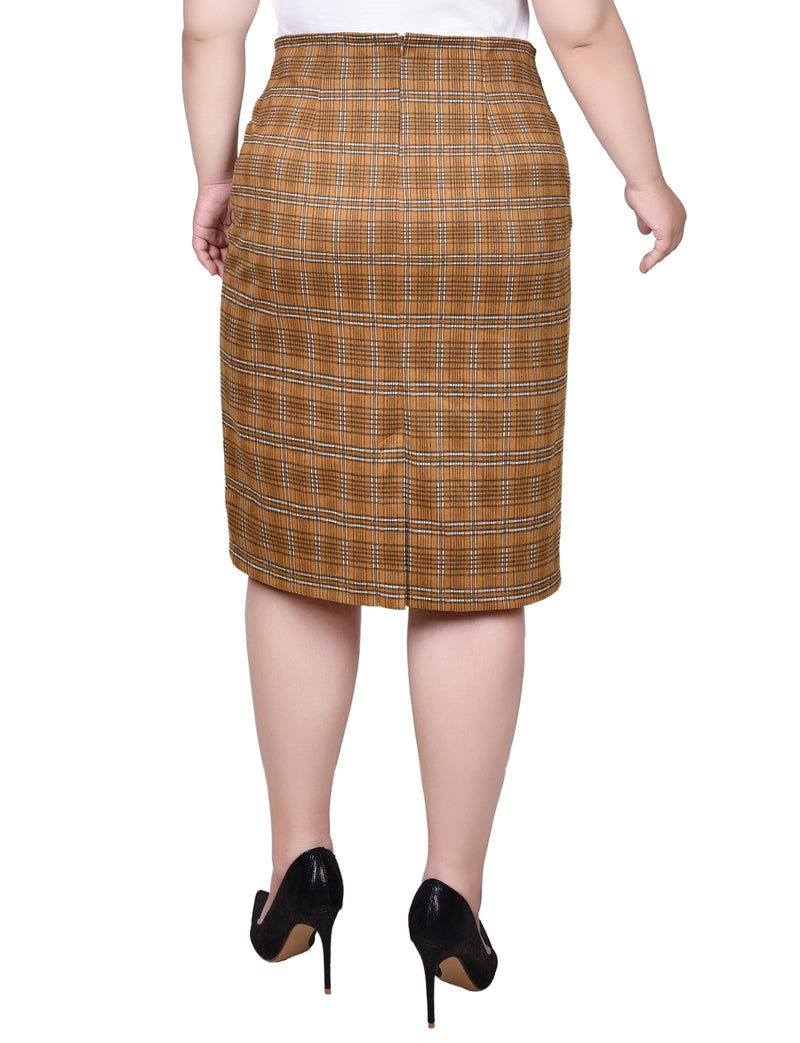 Plus Size Knee Length Double Knit Skirt