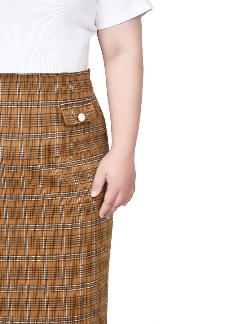 Plus Size Knee Length Double Knit Skirt
