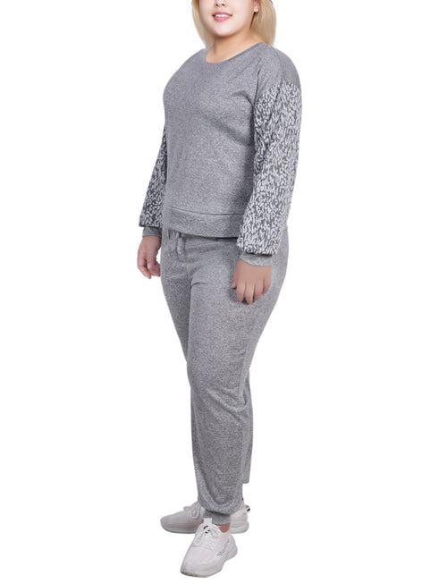 Plus Size Long Sleeve Jogger Set