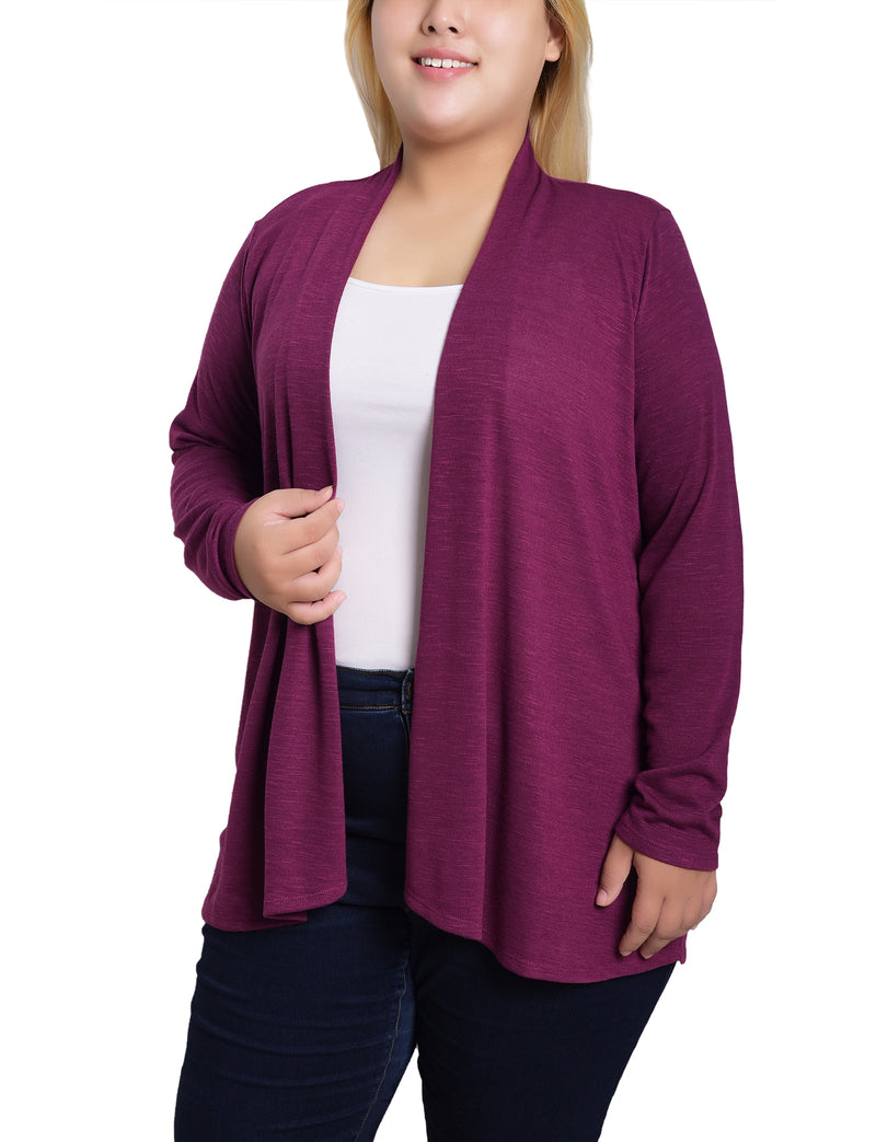 Plus Size Long Sleeve Swing Cardigan