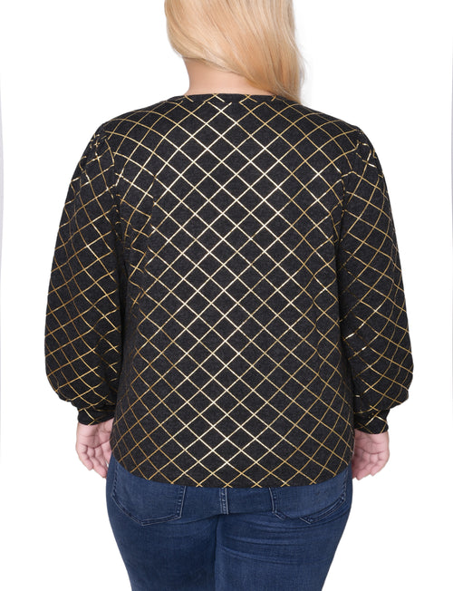 Plus Size Bishop Sleeve Pullover Top