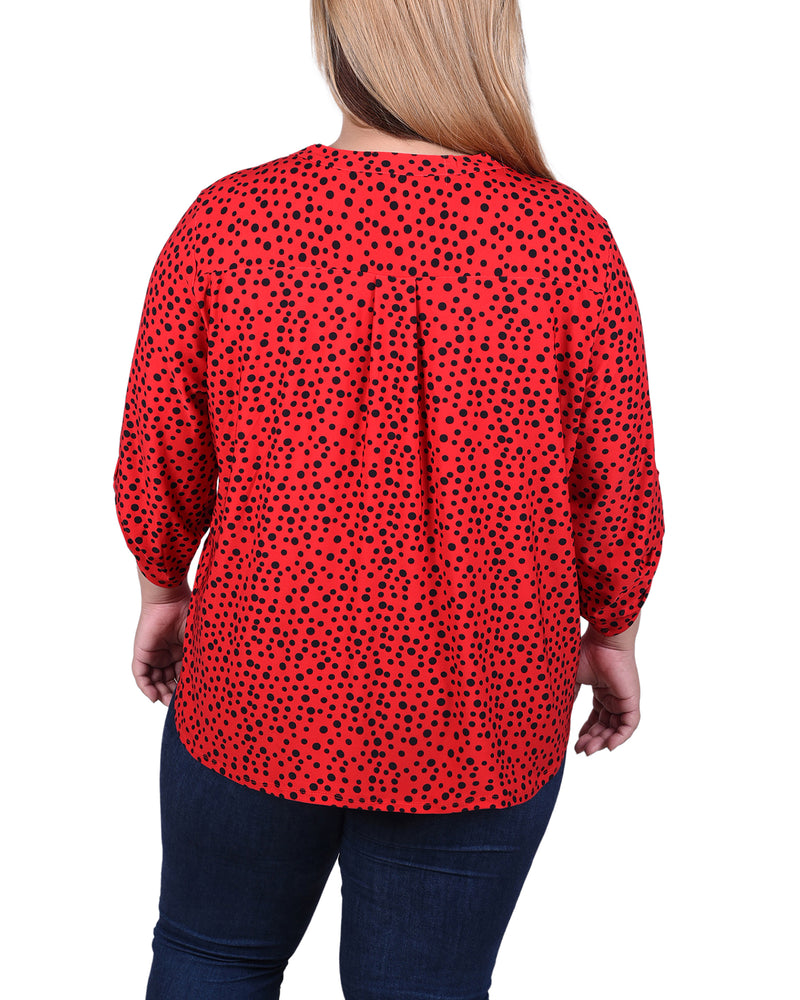Long Tab-Sleeve Top With Pockets