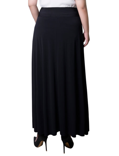 Plus Size Wide Yoked Maxi Skirt