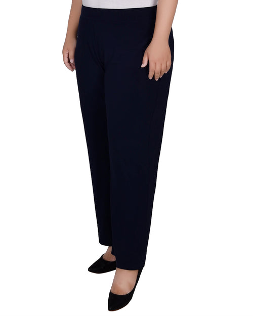NY Collection Plus Size Pull-On Wide-Leg Pants - Navy - 3X NY Collection Plus Size Pull-On Wide-Leg Pants - Navy - 3X