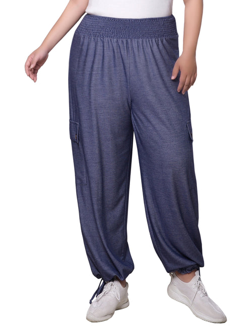 Plus Size Smocked Waist Harem Pants