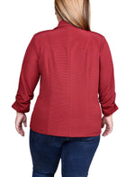Plus Size 3/4 Sleeve Knit Ottoman Jacket