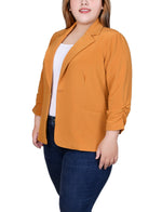 Plus Size 3/4 Sleeve Knit Ottoman Jacket