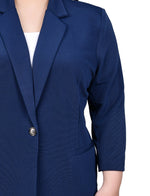 Plus Size 3/4 Sleeve Heavy Jacquard Knit Jacket