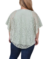 Plus Size Lace Poncho With Bar