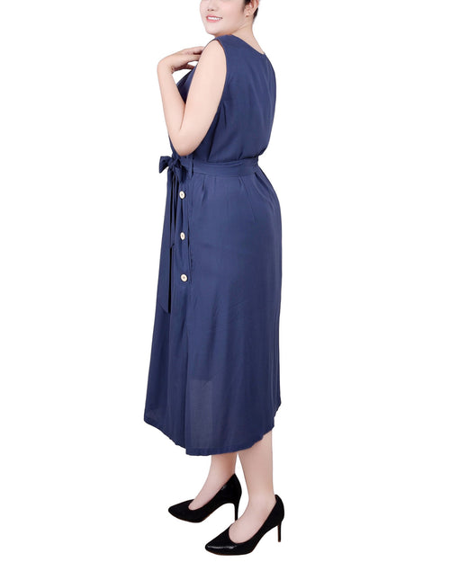 Plus Size Sleeveless Wrap Dress