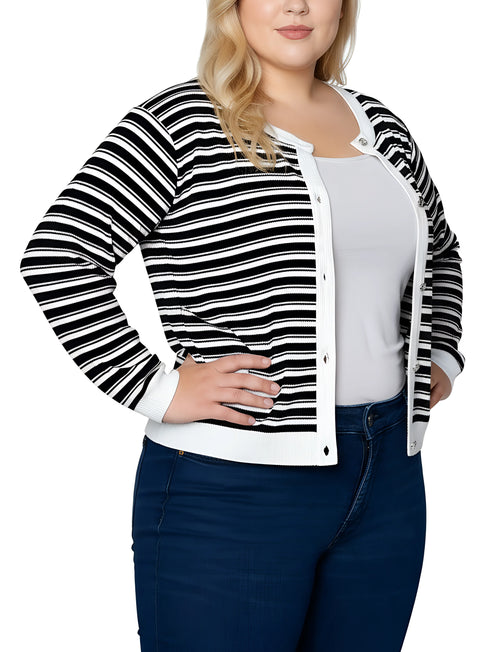 Plus Size Long sleeve Ribbed Cardigan