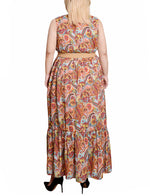 Plus  Sleeveless Belted Midi Dress