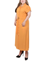 Plus Size Midi Petal Sleeve Dress
