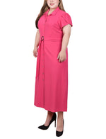 Plus Size Midi Petal Sleeve Dress
