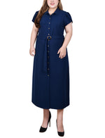 Plus Size Midi Petal Sleeve Dress