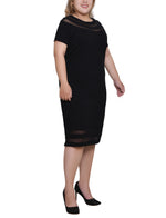 Plus Size Short Sleeve Dress With Mesh Insets