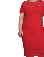 Plus Size Short Sleeve Dress With Mesh Insets