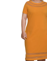 Plus Size Short Sleeve Dress With Mesh Insets