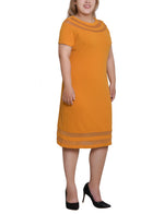 Plus Size Short Sleeve Dress With Mesh Insets