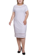 Plus Size Short Sleeve Dress With Mesh Insets