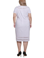 Plus Size Short Sleeve Dress With Mesh Insets