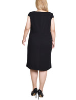 Plus Size Cap Sleeve Exposed Zipper Dress
