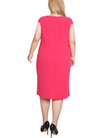 Plus Size Cap Sleeve Exposed Zipper Dress