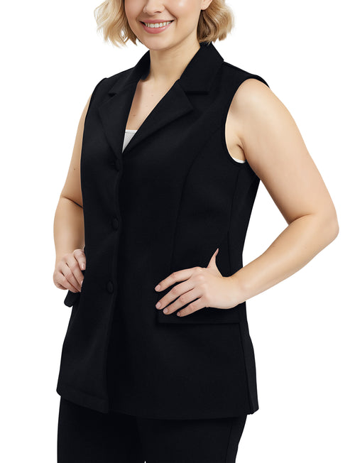 Plus Size Sleeveless Scuba Jacket