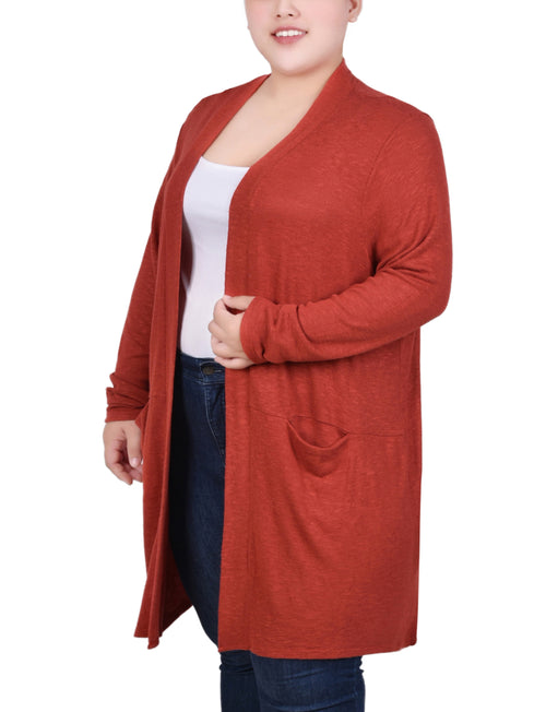 Plus Size Long Sleeve Cardigan