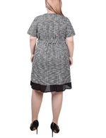 Plus Size Short Sleeve Zip Front Dress