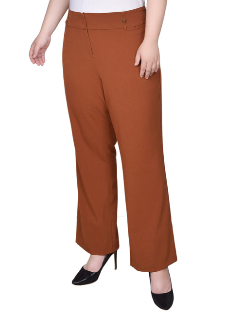 Mother's Day Gifts Sets,AXXD Plus Size Loose Wide Leg Pants High Waist  Straight Pants Athletic Work Capri Pants For Lady Clearance Brown 14 