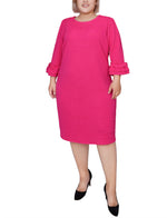 Plus Size 3/4 Sleeve Textured Knit Dress