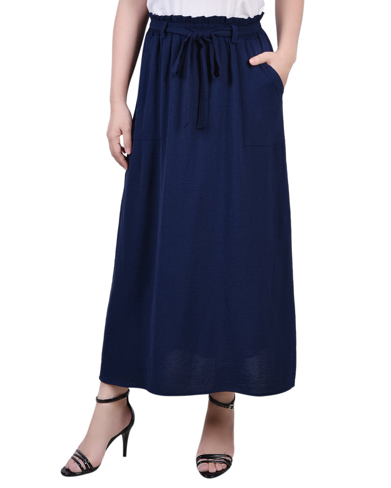 Ankle Length Belted A-Line Skirt