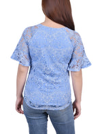 Short Bell Sleeve Lace Blouse