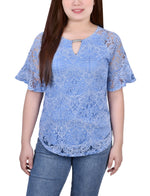 Short Bell Sleeve Lace Blouse