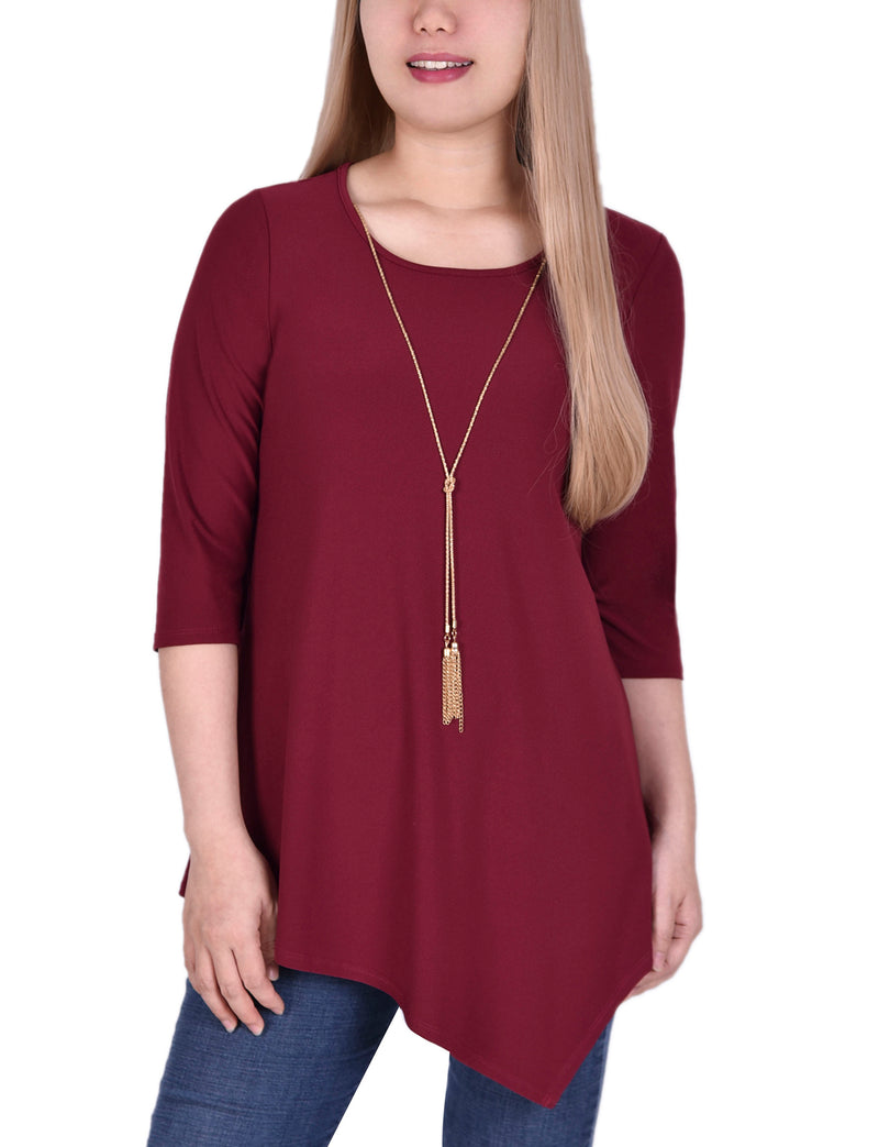 Assymetrical Hem Crepe Top