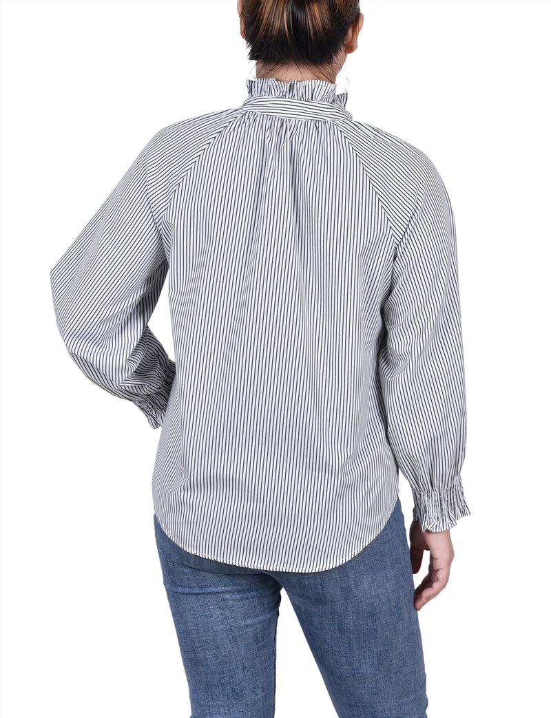 Long Sleeve Button Front Blouse