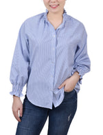 Long Sleeve Button Front Blouse