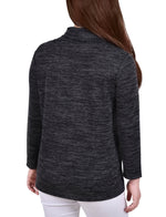 Long Sleeve Crossover Top With Grommets