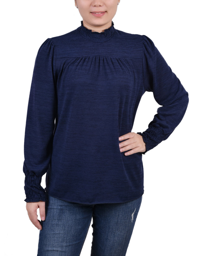 Long Sleeve Top With Smocking Details