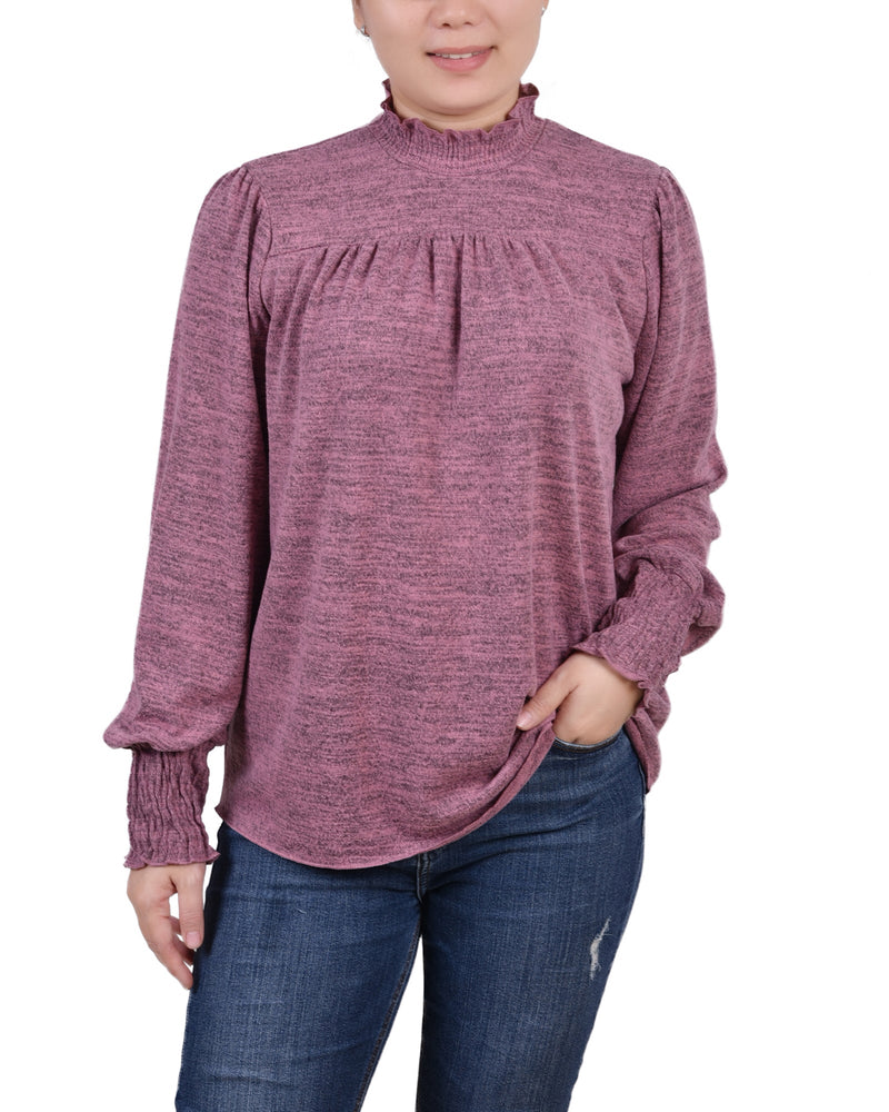 Long Sleeve Top With Smocking Details