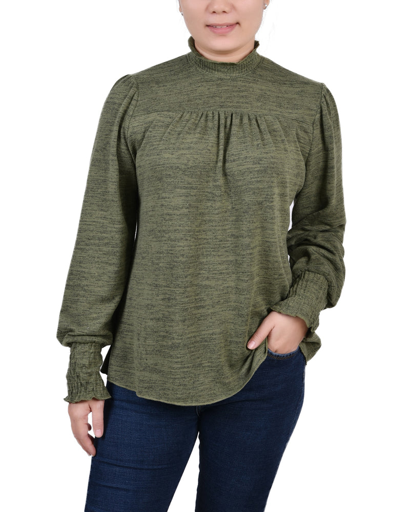 Long Sleeve Top With Smocking Details