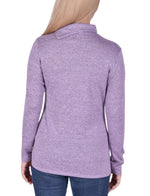 Long Sleeve High Neck Pullover Top With Zipper