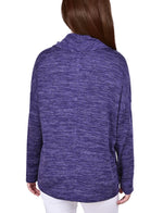 Long Sleeve Cowl Neck Top With Button Detail