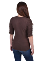 Rouched Sleeve Top