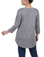 3/4 Sleeve 3-Ring Top