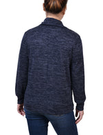Long Sleeve Overlapping Cowl Neck Top